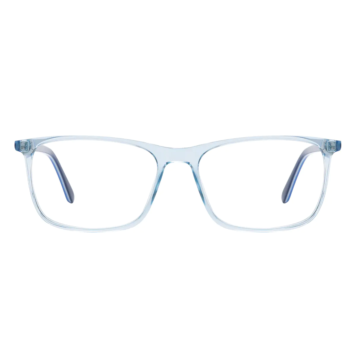 Rectangle Transparent Blue Eyeglasses