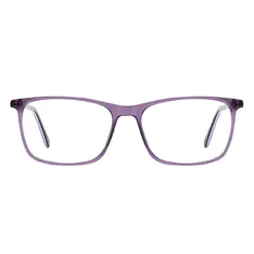 Rectangle Transparent Purple Eyeglasses