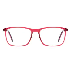 Rectangle Transparent Red Eyeglasses
