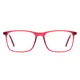 Rectangle Transparent Red Eyeglasses