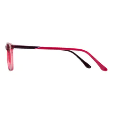 Rectangle Transparent Red Eyeglasses