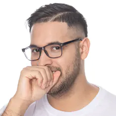 Rectangle Transparent Gray Eyeglasses