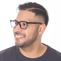 Rectangle Transparent Gray Eyeglasses