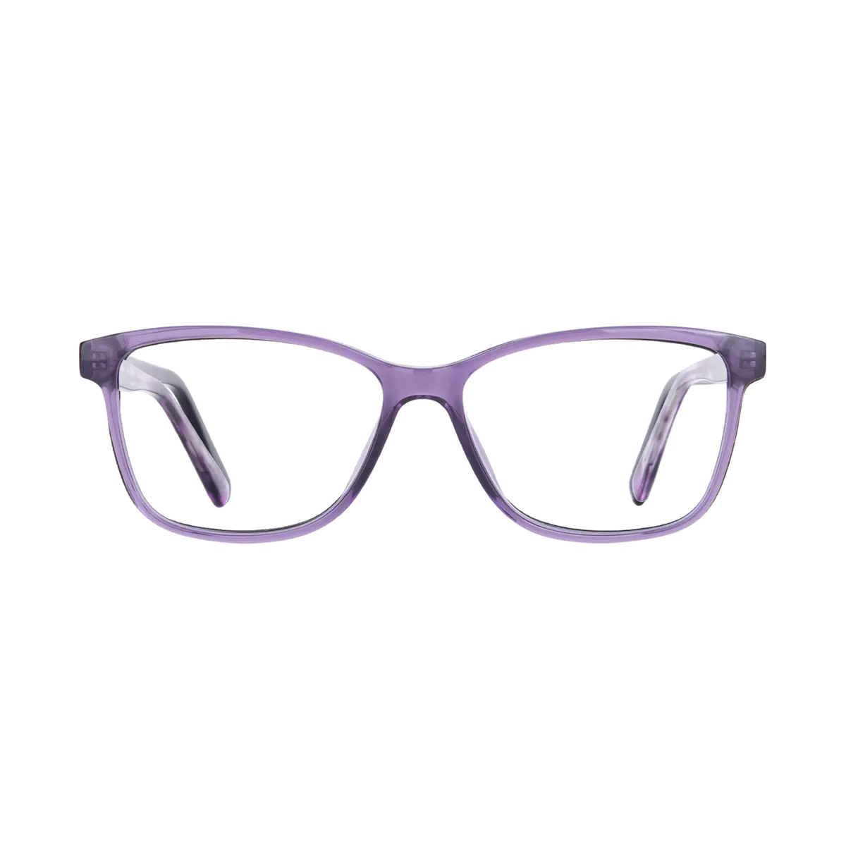 Square Transparent Purple Eyeglasses