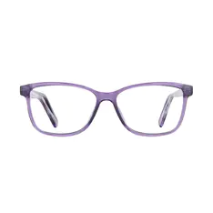 Square Transparent Purple Eyeglasses
