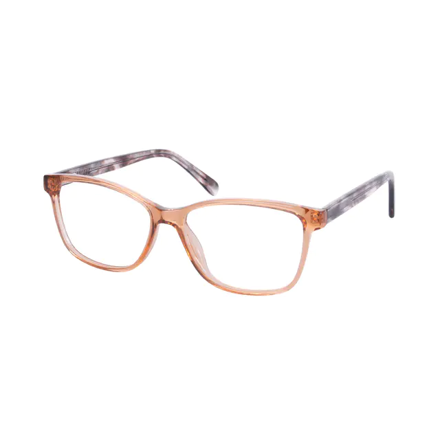 Square Transparent Orange Eyeglasses