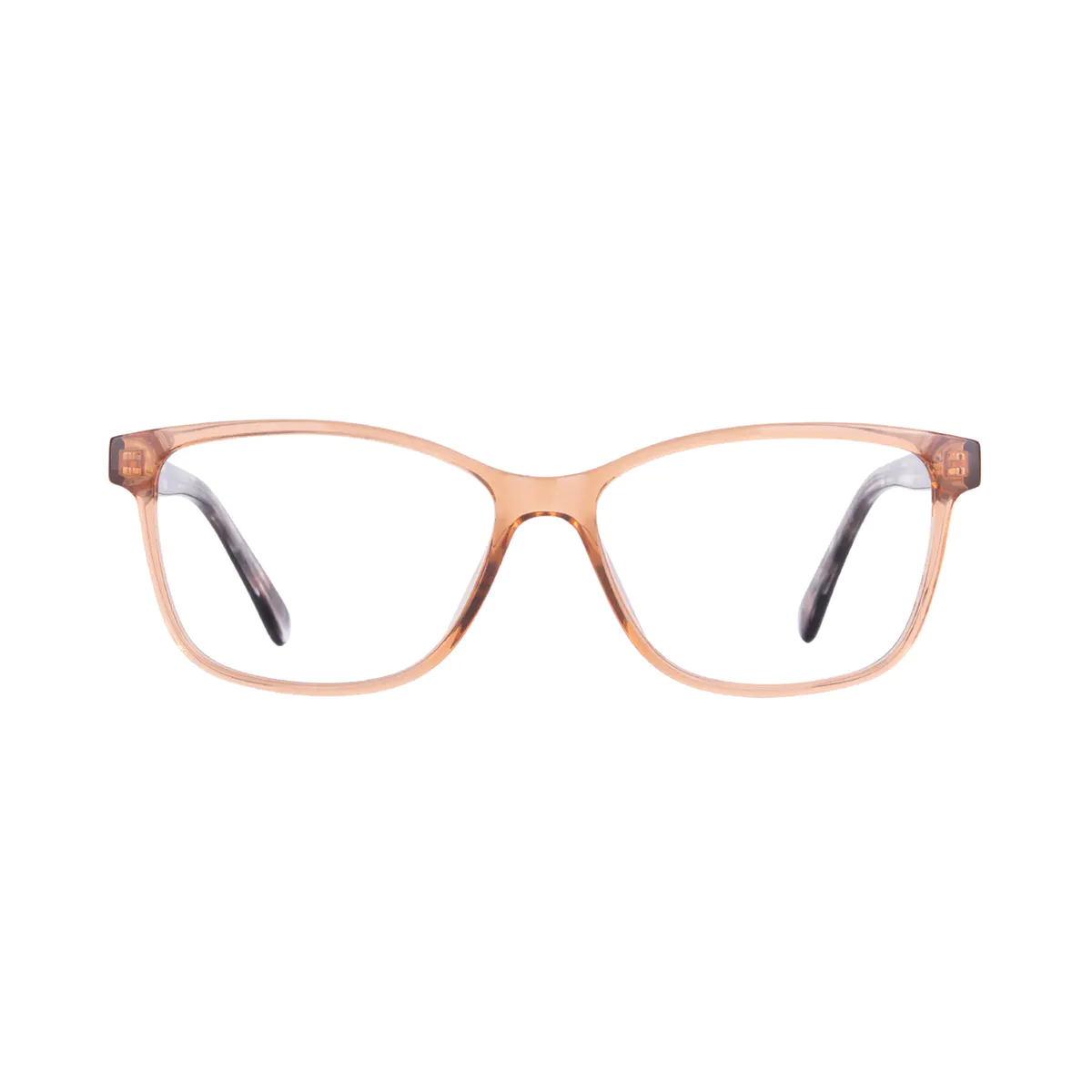 Square Transparent Orange Eyeglasses