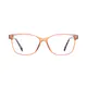 Square Transparent Orange Eyeglasses