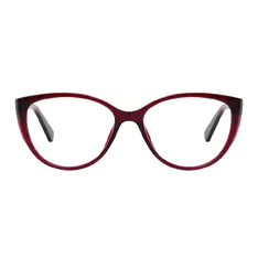 Oval Transparent Red Eyeglasses