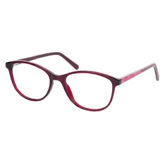 Oval Red Eyeglasses
