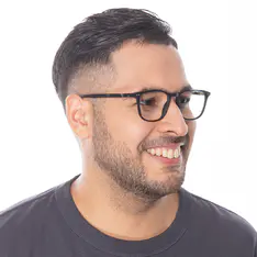 Rectangle Matte Black Eyeglasses