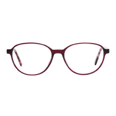 Oval Red Eyeglasses