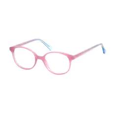 Oval Transparent Pink Eyeglasses