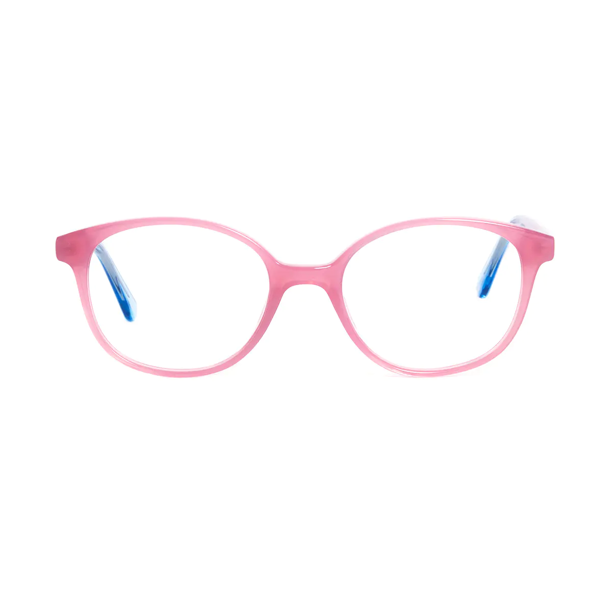Oval Transparent Pink Eyeglasses