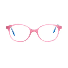 Oval Transparent Pink Eyeglasses