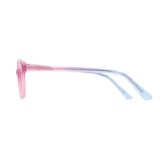 Oval Transparent Pink Eyeglasses