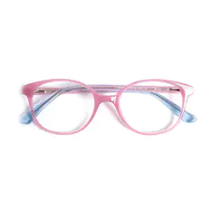Oval Transparent Pink Eyeglasses