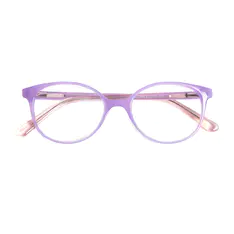 Oval Transparent Purple Eyeglasses