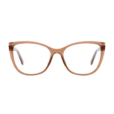 Square Transparent Brown Eyeglasses