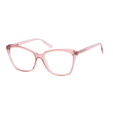 Rectangle Transparent Pink Eyeglasses