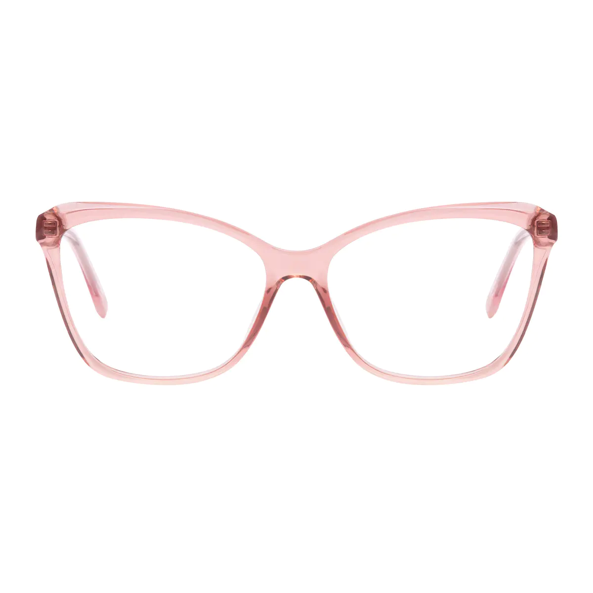 Rectangle Transparent Pink Eyeglasses