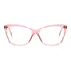 Rectangle Transparent Pink Eyeglasses