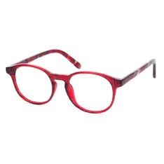 Oval Red Eyeglasses