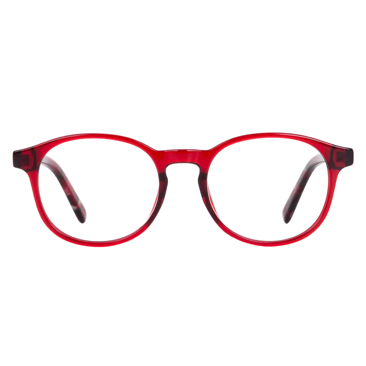 Oval Red Eyeglasses