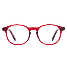 Oval Red Eyeglasses