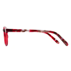 Oval Red Eyeglasses