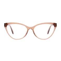 Cat-eye Transparent Brown Eyeglasses