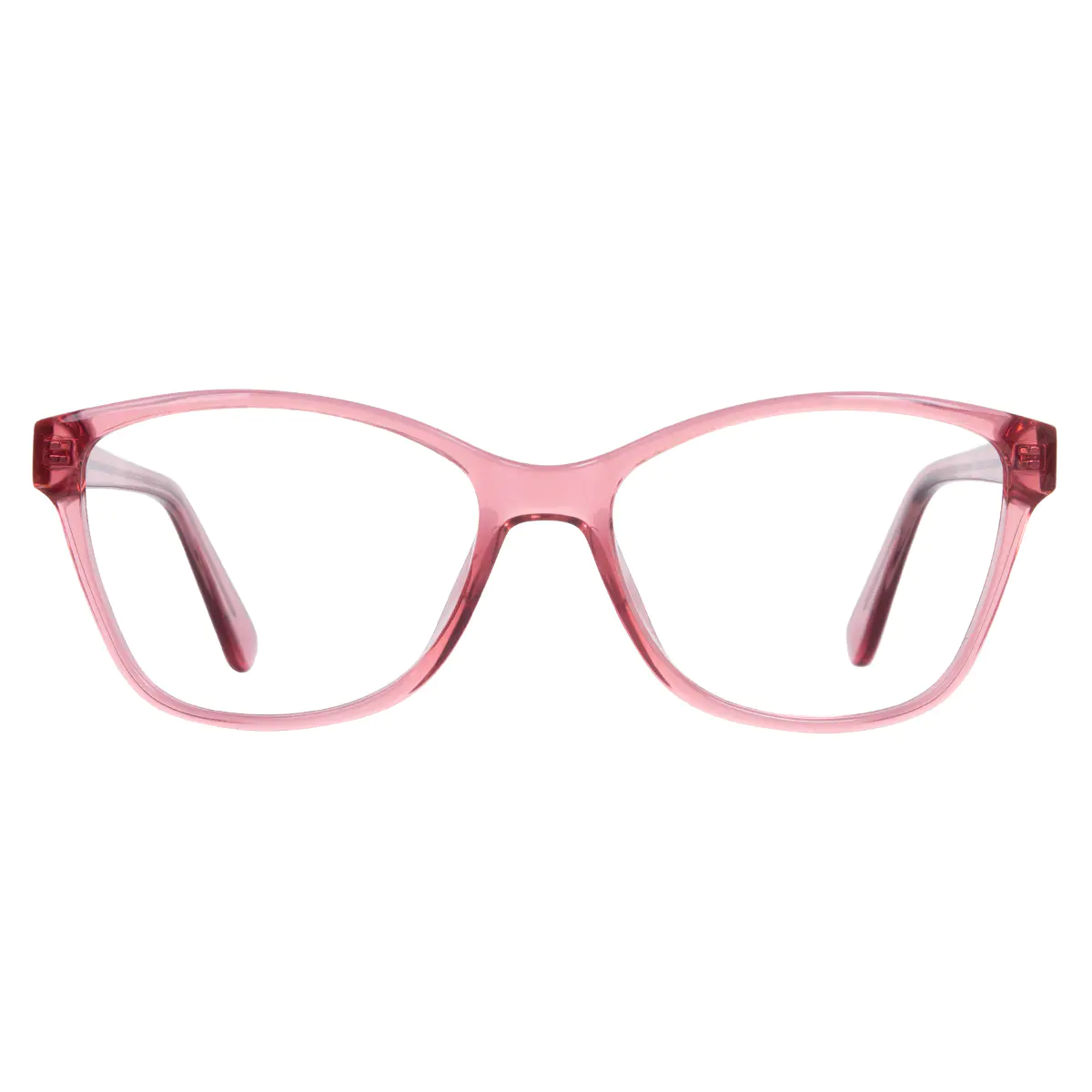 Rectangle Transparent Pink Eyeglasses