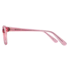 Rectangle Transparent Pink Eyeglasses