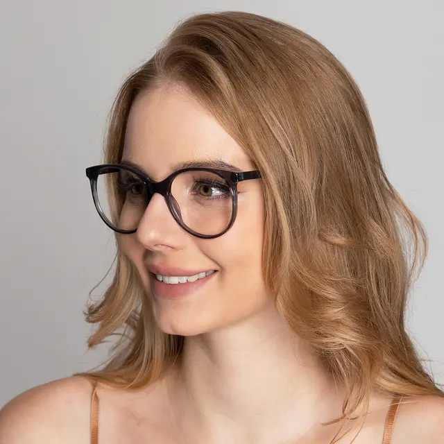 Round Gray Eyeglasses