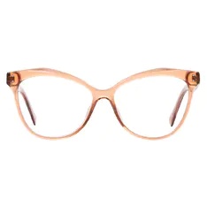 Cat-eye Transparent Brown Eyeglasses