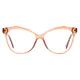Cat-eye Transparent Brown Eyeglasses