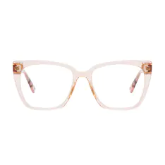 Square Transparent Brown Eyeglasses