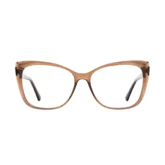 Cat-eye Transparent Brown Eyeglasses