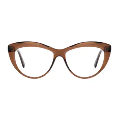 Cat-eye Transparent Brown Eyeglasses