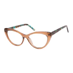 Cat-eye Transparent Brown Eyeglasses