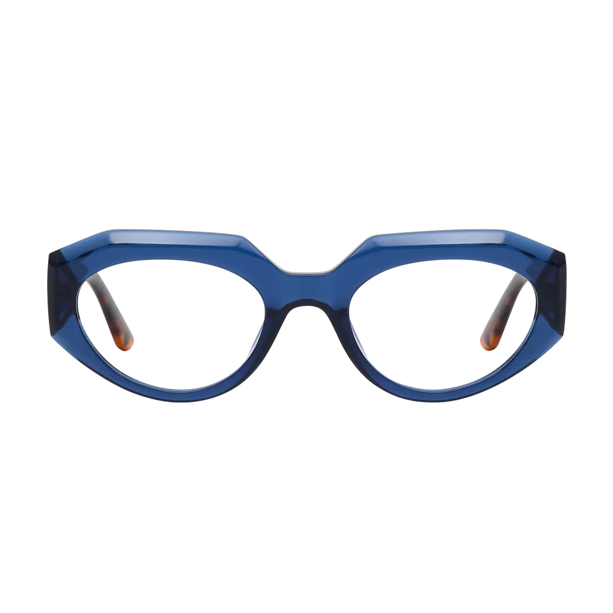 Geometric Navy Blue Eyeglasses