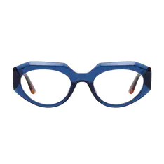 Geometric Navy Blue Eyeglasses