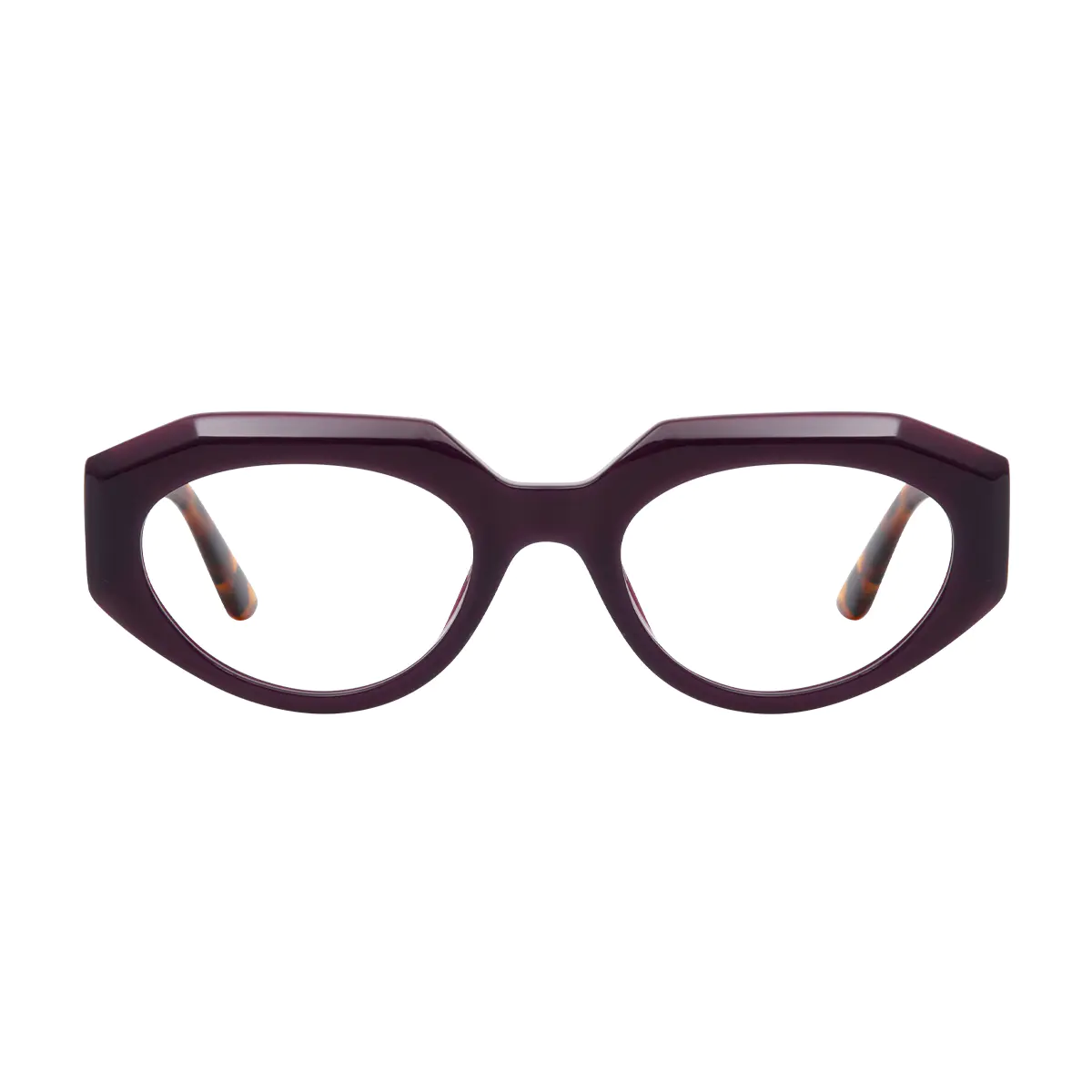 Geometric Dark Purple Eyeglasses