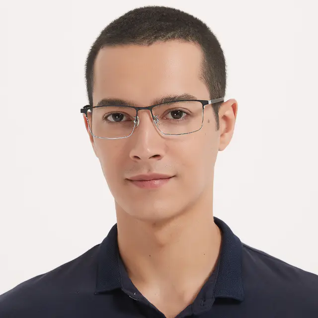Rectangle Black/Silver Eyeglasses