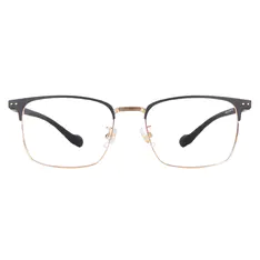 Rectangle Black Gold Eyeglasses