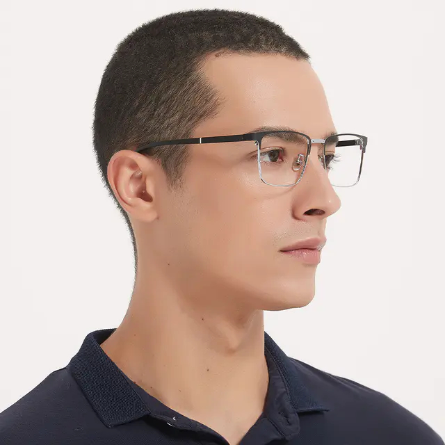 Rectangle Black/Silver Eyeglasses