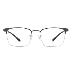 Rectangle Black Silver Eyeglasses