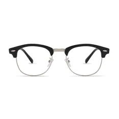 Browline Black/Silver Glasses