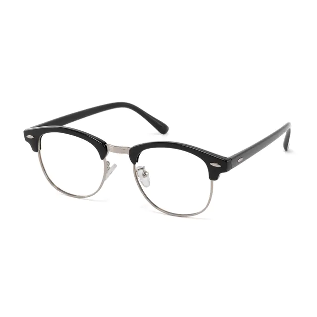 Browline Black/Silver Glasses