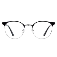 Browline Black Silver Eyeglasses
